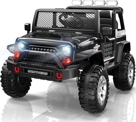 L8 2 Seater Ride On Car, 12V Kids Electric Car w/Remote Control, 4-Wheel Suspension, Bluetooth Speaker, Multi Music Modes, 3 Speeds, LED Lights, Xmas & Birthday Gift Ideas for Kids Ages 3+