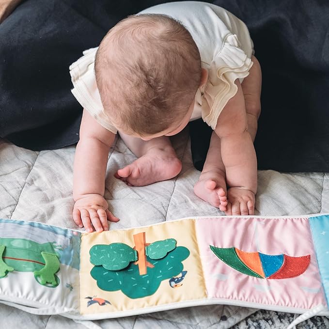 Infant Toys 0-6 Months Baby Mirror Tummy Time Toys Sensory Books for Babies Touch and Feel Crinkle Books for Babies