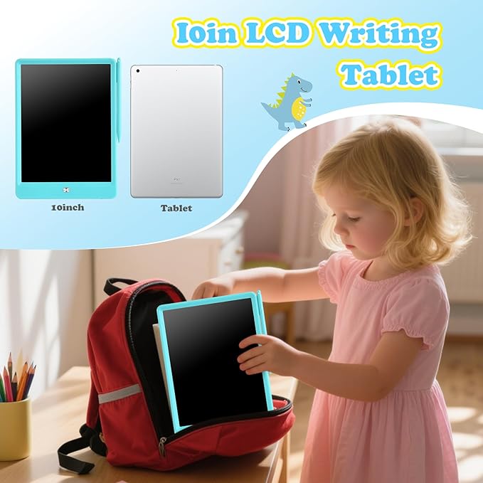 LCD Writing Tablet for Kids Age 3-12 Years-10 Inch, Portable/Interactive/Mess Free Coloring/Reusable Used for Family Educational Learning, Travel Calm Down Toys, Sketch Pad, Stuffers Gifts for Teen
