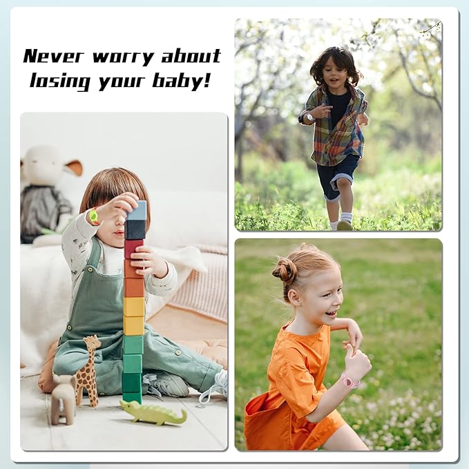 4 Pack Kids Bracelet Compatible with AirTag, GPS Kid Tracker Holder Braided Wristband for Apple Air Tag, Nylon Adjustable Anti Lost Airtag Watch Band for Kids Children Elders (Mixed Color)