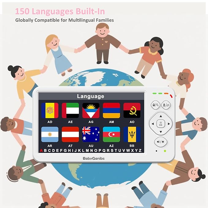 6" Big Screen No WiFi Baby Monitor with 3 Cameras, 1000ft Long Range, 2-Way Talk, 8 Lullabies, ECO Mode, Infrared Night Vision, 150 Languages, Perfect Baby Shower,Baby Register Gift