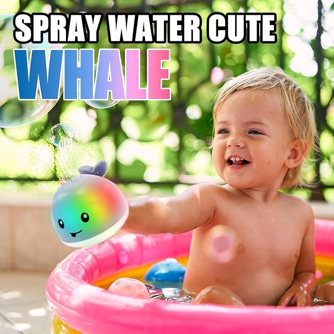 ZHENDUO Baby Bath Toys, Light Up Bath Toys Spray Water Bath Toy, Sprinkler Bathtub Toys for Toddlers Kids Boys Girls, Pool Bathroom Toy for Infant,Christmas Baby Toys