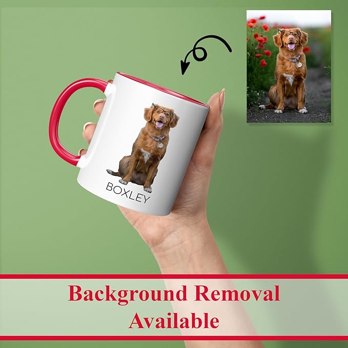 Personalized Mother's Day Coffee Mug, Custom Mum Photo Text 11 Oz Ceramic Mug, Customized Mom Gift Idea Picture Name Cup, Taza Cafe Personalizadas Fotos, Cute Gifts Mom Women Dad Men, Red