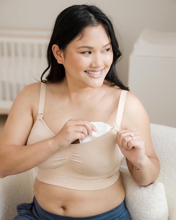 Kindred Bravely Organic Reusable Nursing Pads, Washable, for Breastfeeding & Leaking with Carry Bag, 10 Pack 4.5" D (Twilight Regular)