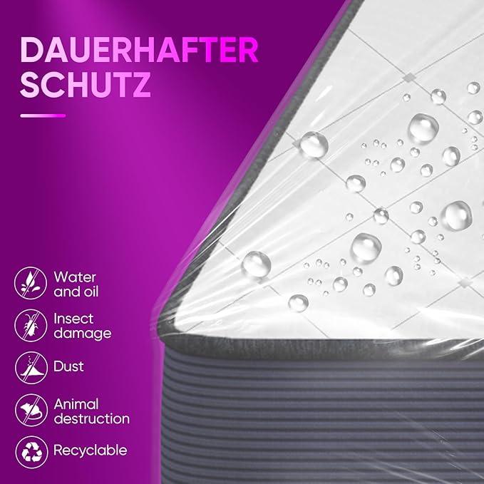 ZCHENBS® – Mattress Bags for Moving and Storage,Mattress Bag with Zippers,5 Mil Ultra-Thick Bed Bag,Waterproof,Anti-Tear,Heavy-Duty Mattress bag (Tansparent/Purple, Queen-(2 Pack))