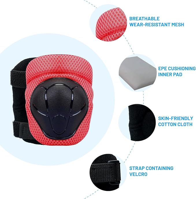 Knee Pads Elbow Pads Wrist Guards Set for Kids,Upgraded Protective Gear for Toddle 4-12 Boys or Girls Children Roller Skating Scooter Skateboarding Bike Roller Blade