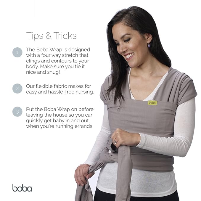 Boba Baby Wrap Carrier – Original Baby Sling Carrier for Newborns (7–35 lbs), Soft, Secure, Hands-Free & Ergonomic, Ideal for Comfortable Bonding, New Parents (Serenity Riviera)