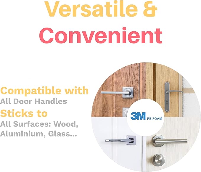 Inaya Child Proof Door Lever Lock - Door Handle Lock - 3M Adhesive - Minimalist Design - No Drilling Child Safety Door Handle Locks (3 Pack)