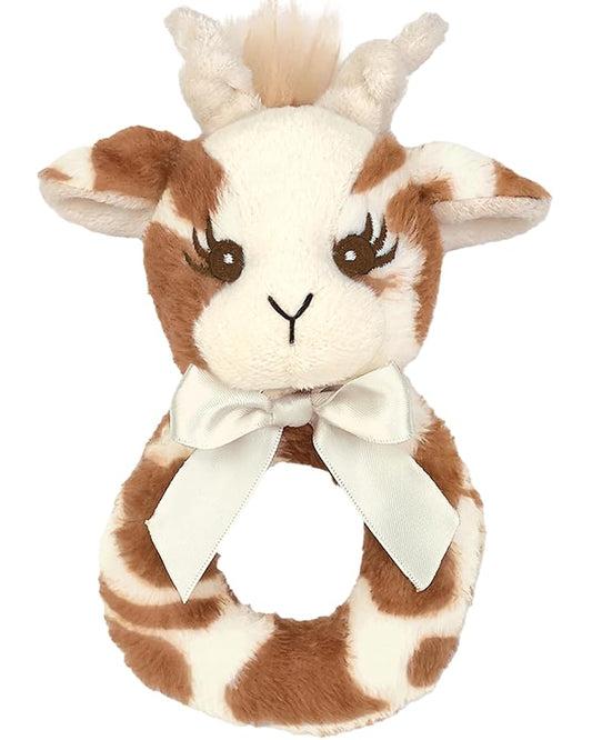 Bearington Collection Baby Lil' Patches, 5.5 in Giraffe Plush Stuffed Animal Baby Rattle, Newborn Toys Gift - Giraffe Stuffed Animal