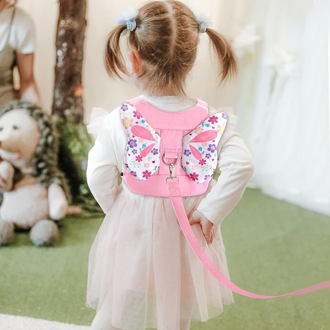Accmor Toddler Harness Leash, Cute Butterfly Kids Leash + Anti Lost Wrist Link for Outdoor Travel, Adorable Child Walking Harness Wristband Assistant Strap Belt Keep Kids Close for Baby Boys Girls