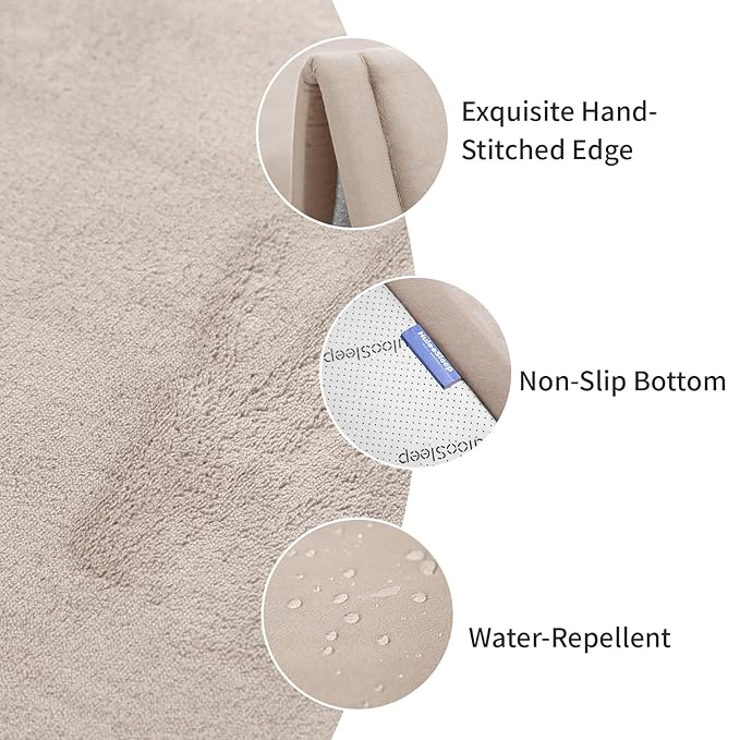 Play Mat for Babies Toddlers,1.3" Thick Elasti-Foam Anti-Fall Cushion Mat for Kids Room,28×72 Bedroom Bedside Rugs,Water-Repellent Soft Coral Velvet,Non-Slip(Beige)