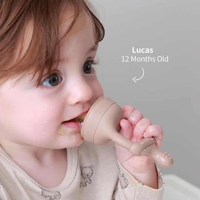 SAMiGO Baby Food Fruit Feeder and Breastmilk Popsicle Mold Set, Silicone Fruit Teether, Food Feeder Pacifier for Teething Relief, Freezer Tray, Baby Feeding Essentials, 4 Months+