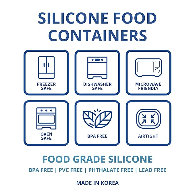 BLUE GINKGO Nesting Silicone Containers - Set of 3 Hard-Shell Silicone Food Storage Containers | BPA Free, Airtight, Dishwasher and Freezer Safe (6.7oz, 10oz, 20oz) - Pink