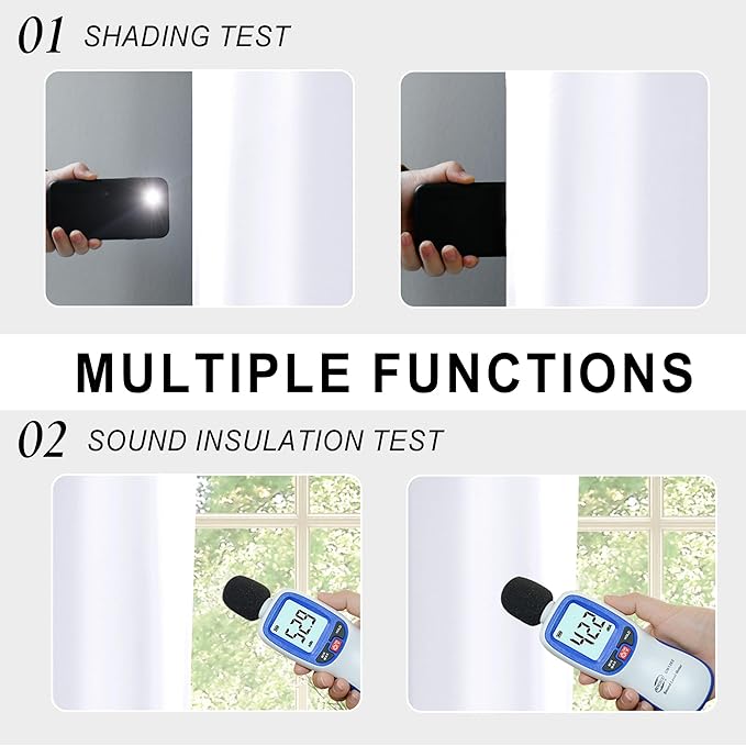 XWZO 100% Blackout Curtains with Tiebacks- Double Layers Completely Shaded Window Panels Thermal Insulated Lined Drapes for Bedroom/Living Room, Rod Pocket, White, W52 x L54, Set of 2 Panels