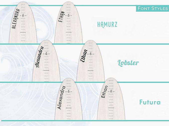 Personalized Surf Board Height Chart - Growth Chart for Wall Height Ruler Kid Growth Chart Height Tracker Wood Surfboard Child Height Chart for Kids Grow Chart Height Board-57"x10.5"