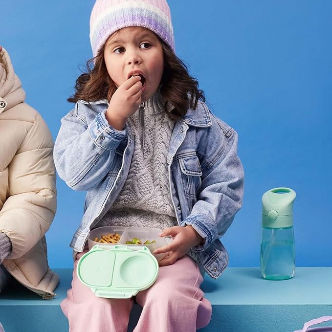b.box Snack Containers for Kids, Toddler Snack Box Container, Reusable Small Bento Box for Lunch, School & Travel, Leak Proof, BPA free, Dishwasher Safe, Ages 4 months+ (Spearmint, 12oz capacity)