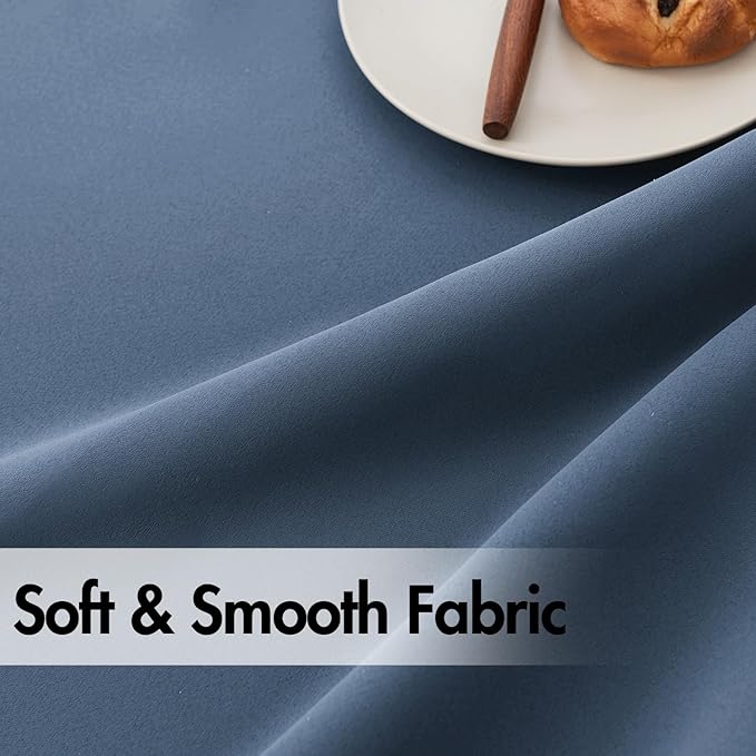 ANRODUO Back Tab Blackout Curtains for Bedroom Living Room, Rod Pocket Pinch Pleated Thermal Insulated Room Darkening Curtains 84 Inches Long 2 Panels, Stone Blue, 42 x 84 Inch