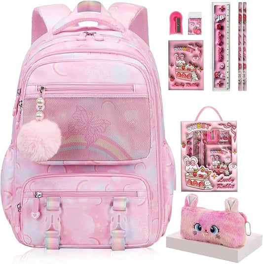 Aesthetic Kawaii Rainbow Backpack