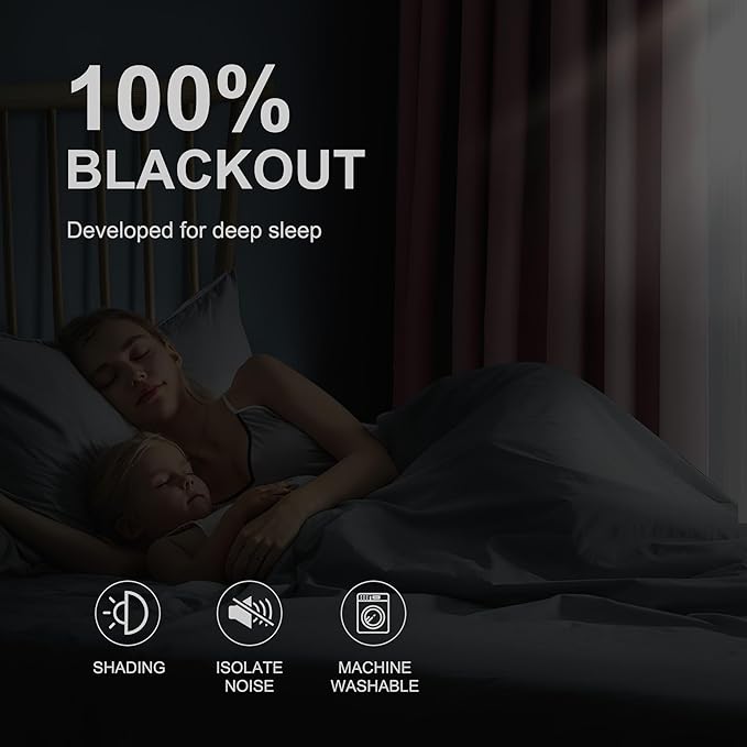 NICETOWN Pink Blackout Curtains for Nursery, 100% Blackout Thermal Insulated Window Drapes Room Darkening Curtains for Girls Baby Bedroom with Grommet Top, 52 x 63 Inch Long, 2 Panels