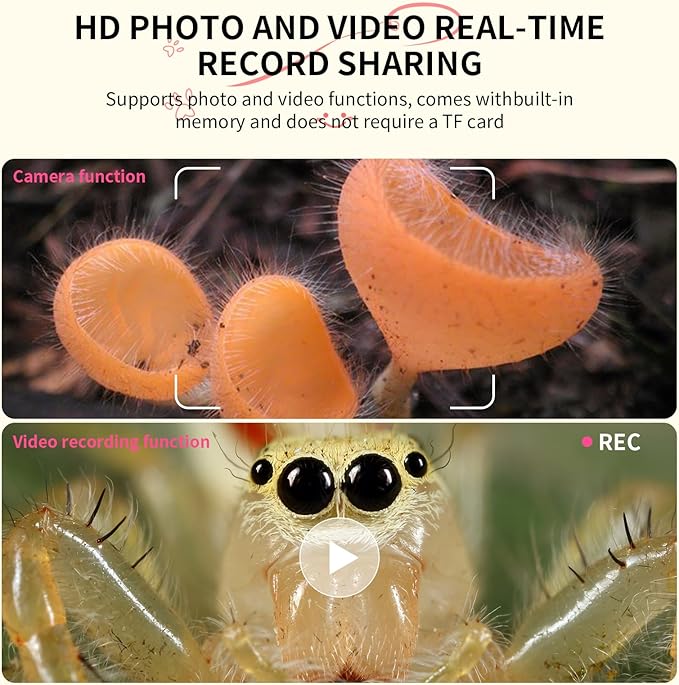 Kids Magnifying Glass Educational Science Kit - Mini LED Pocket Microscope for Kids(5-10 Years) - Durable Design - Ideal Gift for Girls (Yellow)