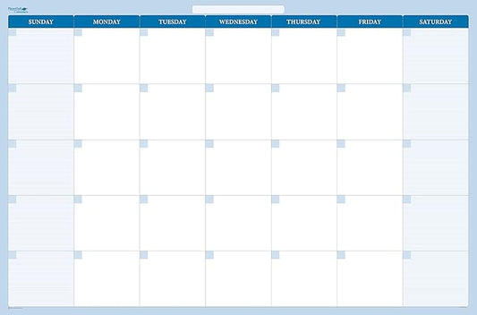 Sky Blue 30-Day 1-Month Dry/Wet erasable Wall Planner Calendar 24 in. x 36 in.