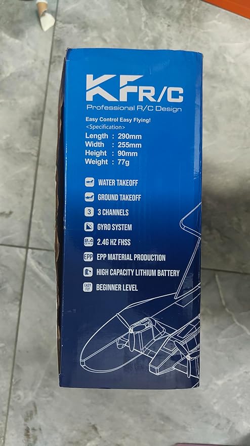 fisca Remote Control Airplane RC Amphibious Plane 2.4Ghz 3 Channel Foam Drone RTF Aircraft Take Off from Land and Water, with Gyroscope and 2 Batteries for Kids 14+ Years Old