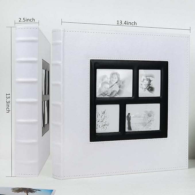 RECUTMS Photo Album Self Adhesive, Magnetic Self-Stick 60 Page Scrapbook Photo Album Black Inner Page for Family Wedding Baby Birthday Christmas Anniversary Holds 3x5 4x6 5x7 6x8 8x10 Photos
