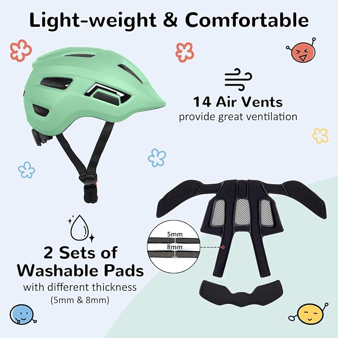 Toddler/Kids Bike Helmet, Adjustable and Multi-Sport, from Infant to Schoolchild, 2 Sizes