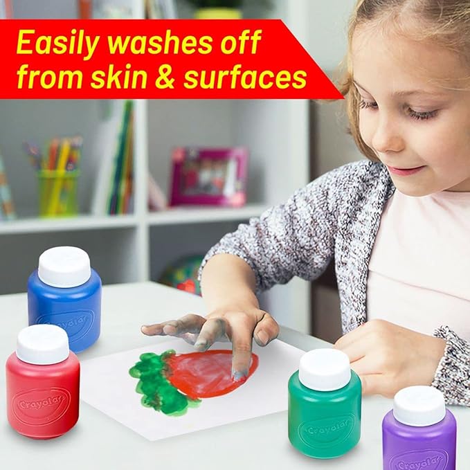 Kids Painting Set, Washable Paint for Kids 10 Colors, 7 Paintbrushes, Paint Palette, Painting Smock, Non Toxic Tempera Paints 2 oz Each,Paints for Toddlers Gifting Bundle Art, Crafts