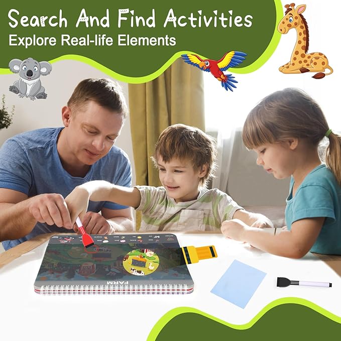 Search and Find Books for Kids 3-5,Toddler Preschool Larning Activities Educational Toys for 3 4 5 6 Year Old Boys Girls, Travel Game for Road Trip Car Airplane, Easter Basket Stuffers Gifts for Kids