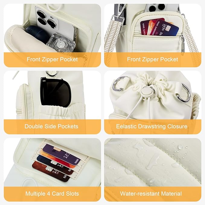 Water Bottle Bag 40 oz Crossbody Holder for Walking Hiking Insulated Carrier Purse with Adjustable Strap