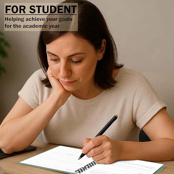 Undated Monthly and Weekly Planner - 12 Month Calendar Planner Notebook with Week Days - Hardcover Undated Planners Blank Agenda Book - A5 Green