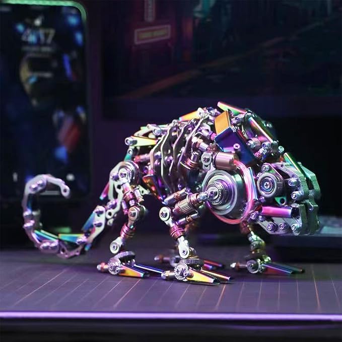 Adult 3D Metal Puzzle, Chameleon Metal Model Set, 3D Metal Adult Puzzle Chameleon Building Blocks, DIY Mechanical Model Set- High-end Gifts for Men