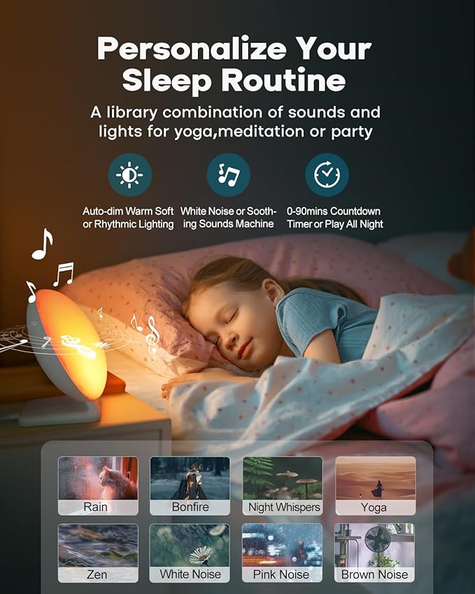 Dekala Sunrise Alarm Clock with 3-in 1 Wireless Charging Station, White Noise Sound Machine, 11 Light & 15 Sounds, Alarm Clocks for Heavy Sleepers Bedroom, Compatible with Apple Watch/Airpods/iPhone