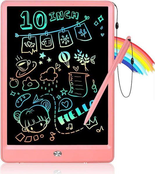 LCD Writing Tablet for Kids Age 3-12 Years-10 Inch, Portable/Interactive/Mess Free Coloring/Reusable Used for Family Educational Learning, Travel Calm Down Toys, Sketch Pad, Stuffers Gifts for Teen