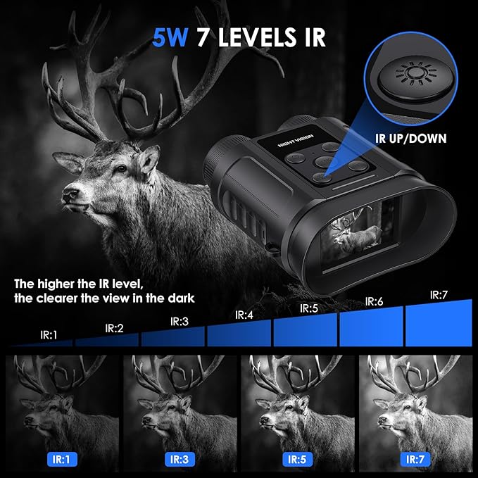 Night Vision Goggles,Compact Night Vision Binoculars,32GB Card Included, Photo/Video Capture,Outdoor Tools for Education, Wildlife Watching,Gifts for Boy, Gifts for Men, Gifts for Father (Black)