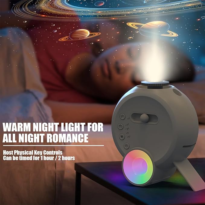 Star Projector, Galaxy Light for Bedroom, Home Planetarium with Remote Control, Realistic Starry Night Ceiling Projector - White