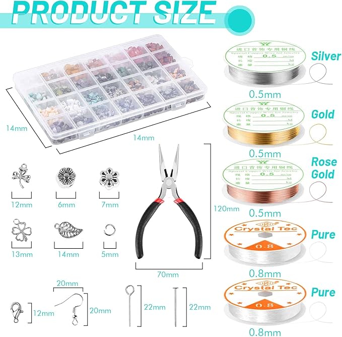 selizo Jewelry Making Kits for Adults Women with 28 Colors Crystal Beads, 1660Pcs Crystal Bead Ring Maker Kit with Jewelry Making Supplies