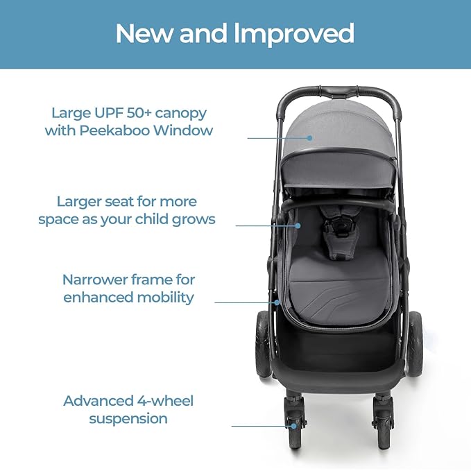 Mompush Wiz 2 in 1 Baby Stroller with Bassinet Mode, Convertible Infant Stroller for Newborn and Toddler with Reversible Seat and Large UPF 50+ Canopy