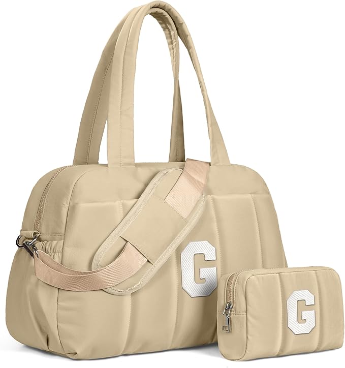 Travel Essentials-Monogram Duffle Bag, Weekender Bags for Women，Overnight Bag with Wet Pocket，Lightweight Travel Bags Personalized Gym Tote with Makeup Pouch