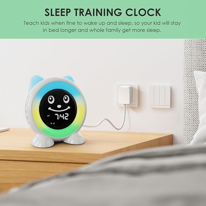 Toddlers Sleep Training Clock, Kids Alarm Clock with Night Light & Nap Timer, Ok to Wake Clock for Girls and Boys