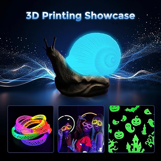FLASHFORGE Rapid PLA Filament 1.75mm Luminous Green, 500mm/s High Speed Printing, Glow in The Dark 3D Printer Filament 1kg Spool, Dimensional Accuracy +/- 0.02mm, Brilliant, Long-Lasting Glow