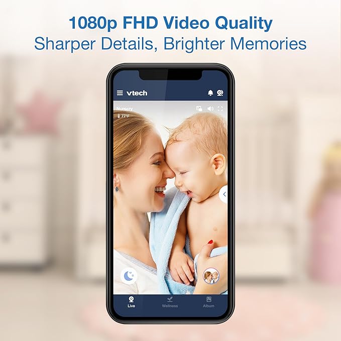 VTech 2-Cameras Smart WiFi Baby Monitor with 1080p FHD Video, Free App with Motion Video, Sound/Motion Detection and Notifications, 7" IPS Display with Split-Screen, Pan-Tilt-Zoom: Smart HQ Max Twin