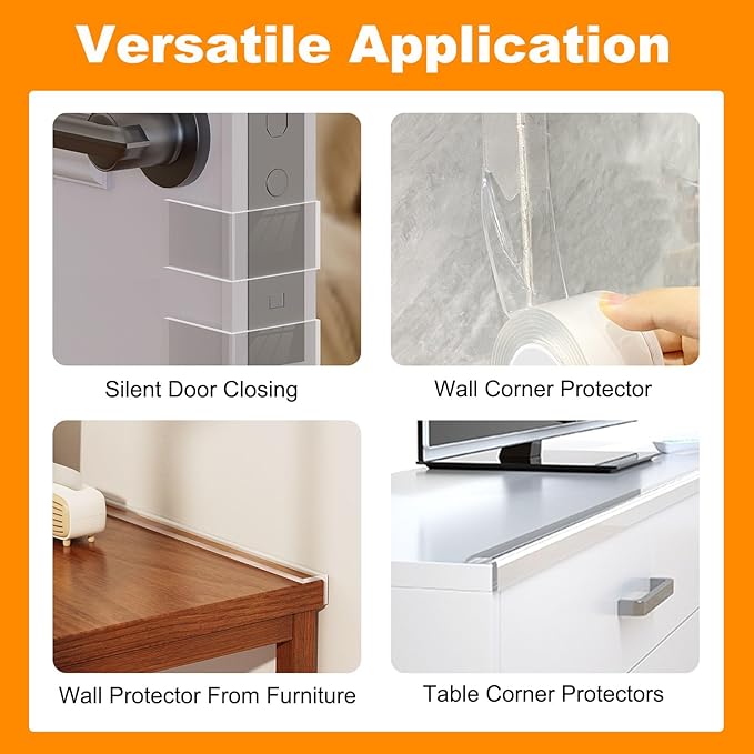 1.4 in x 13.12 FT,Clear Soft Corner Protectors for Furniture Strip,Sharp Edge & Table Bumper,Window Edge,Wall Protector, Soft Corner Guards Safe for Proof,Table Corner Protectors in Family