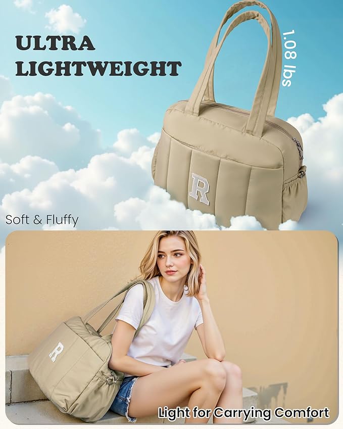 Gifts for Teenagers-Monogram Duffle Bag, Weekender Bags for Women，Overnight Bag with Wet Pocket，Lightweight Travel Bags Personalized Gym Tote with Makeup Pouch