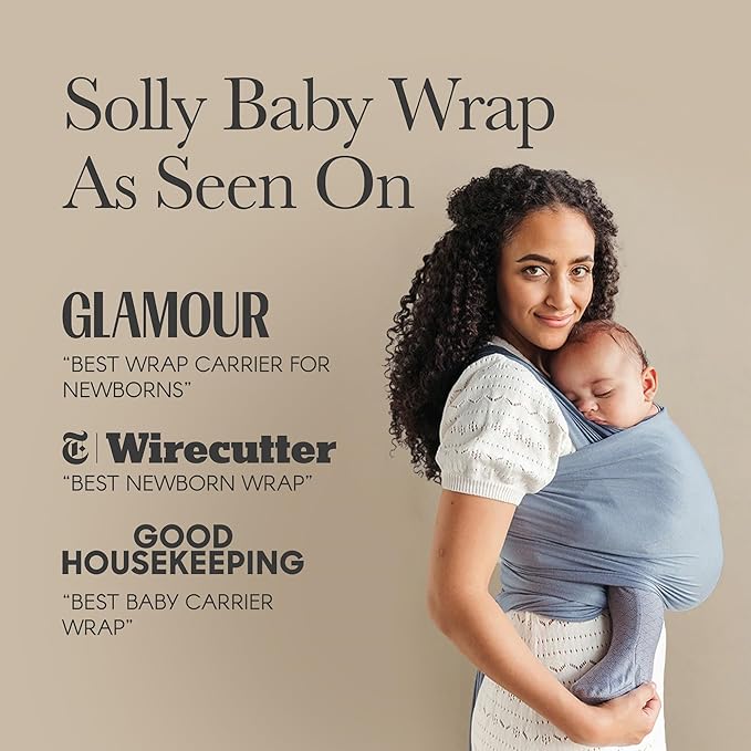 Solly Baby Wrap, Buttery-Soft Baby Carrier Newborn to Toddler 8-25 Lbs., Lightweight & Hands-Free Infant Sling Wrap, Breathable Summer Carrier, Baby Wearing & Postpartum Essential, New Mom Gift, Spelt