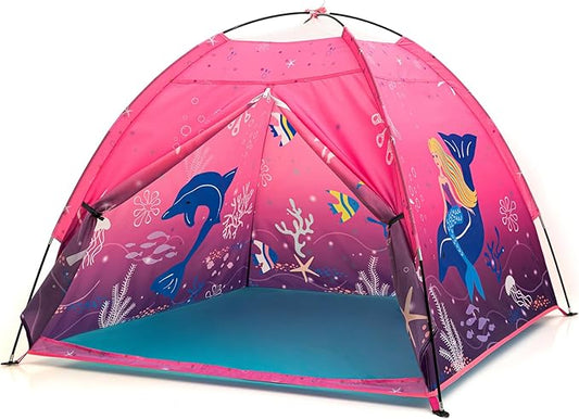 Kids Play Mermaid Tent for Kids, Play Tentes Foldable Pop Up Indoor Outdoor Party Playhouse Tents Toy for Boys Girls-47 * 47 * 41 (Pink)