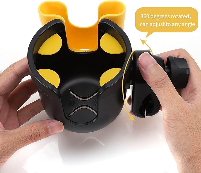Accmor Stroller Cup Holder with Phone Holder, Bike Cup Holder, Universal Cup Holder for Uppababy Nuna Doona Strollers, 2-in-1 Cup Phone Holder for Stroller, Bike, Wheelchair, Walker, Scooter
