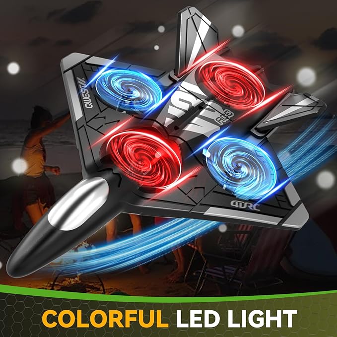 4DRC V31 RC Plane with Camera, Foam Remote Control Drones with Camera for Kids Adults 8-12 12-16, Remote Control Airplane Fighter Jet with Light, 360° Flip Fighter Jet Toy