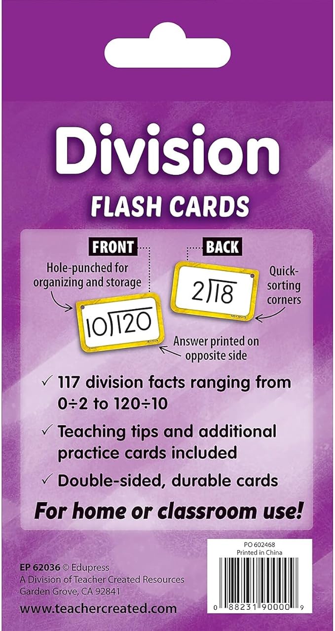 Teacher Created Resources Division Flash Cards (EP62036)